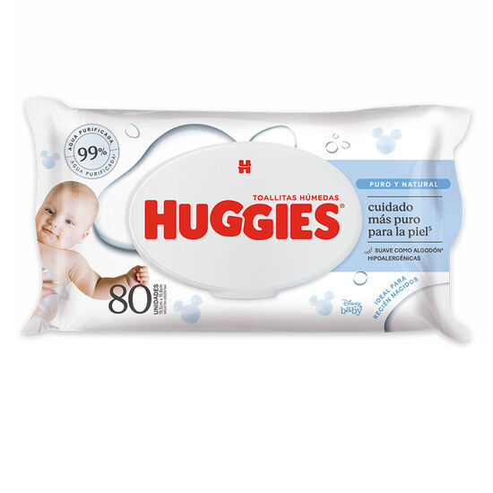TOALLITAS HUMEDAS HUGGIES PURO Y NATURAL x80